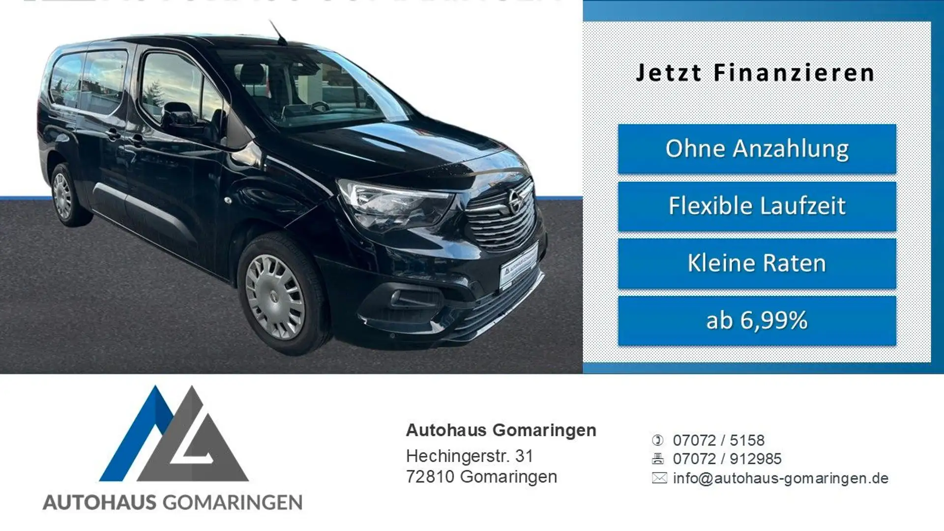Opel Combo Life XL *LANG*1.Hand*SHZ*NAVI*FES*AHK* Schwarz - 1