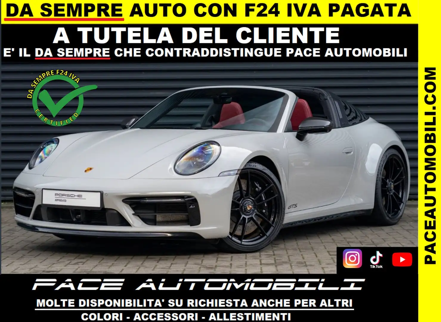 Porsche 992 911 TARGA 4 GTS BLACK ASSE POSTERIORE STERZANTE Gris - 1