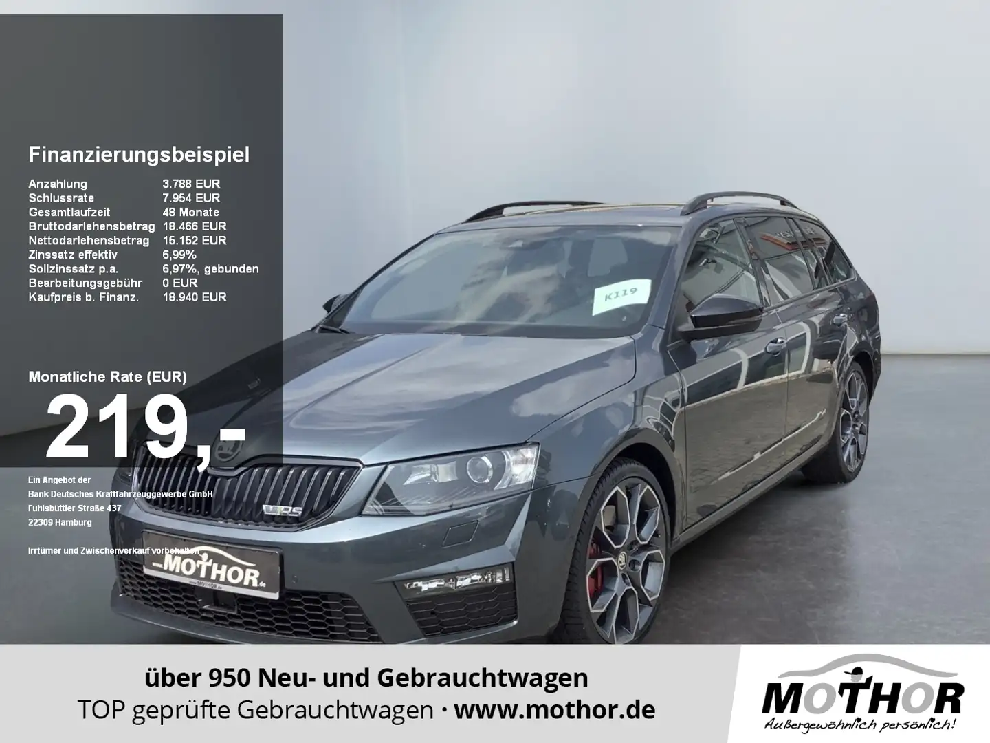 Skoda Octavia Combi RS 2.0 TSI DSG ACC 4xSitzheizung Grey - 1