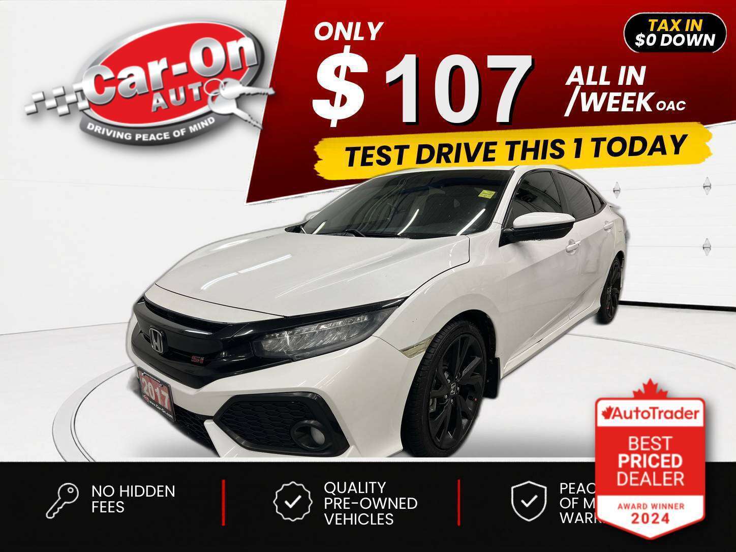White 2017 Honda Civic Sedan Front-Wheel Drive Manual