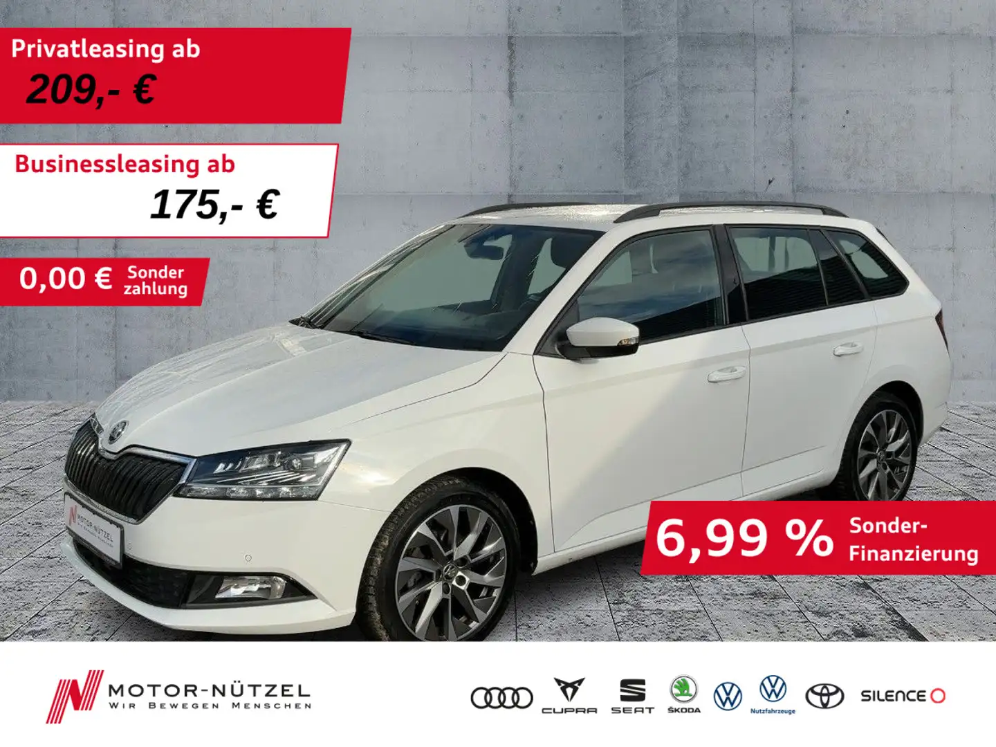 Skoda Fabia Combi 1.0TSI CLEVER NAV+SHZ+PDC+DAB+BT+16" Weiß - 1