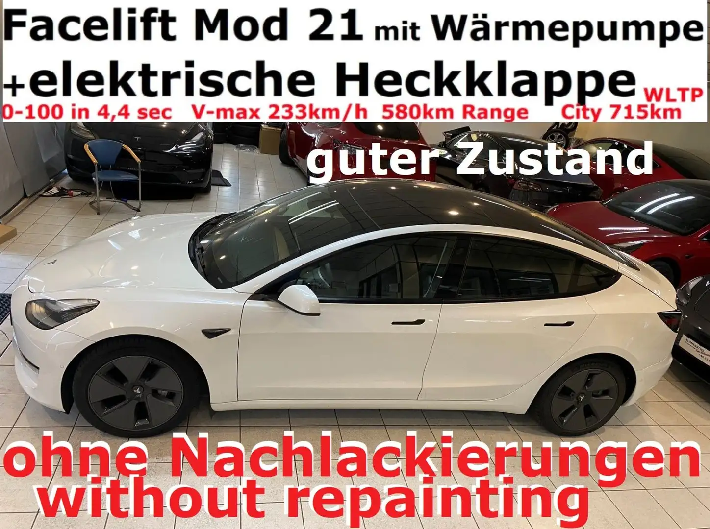 Tesla Model 3 LR Facelift+Wärmepumpe 580km Top Zustand Weiß - 1
