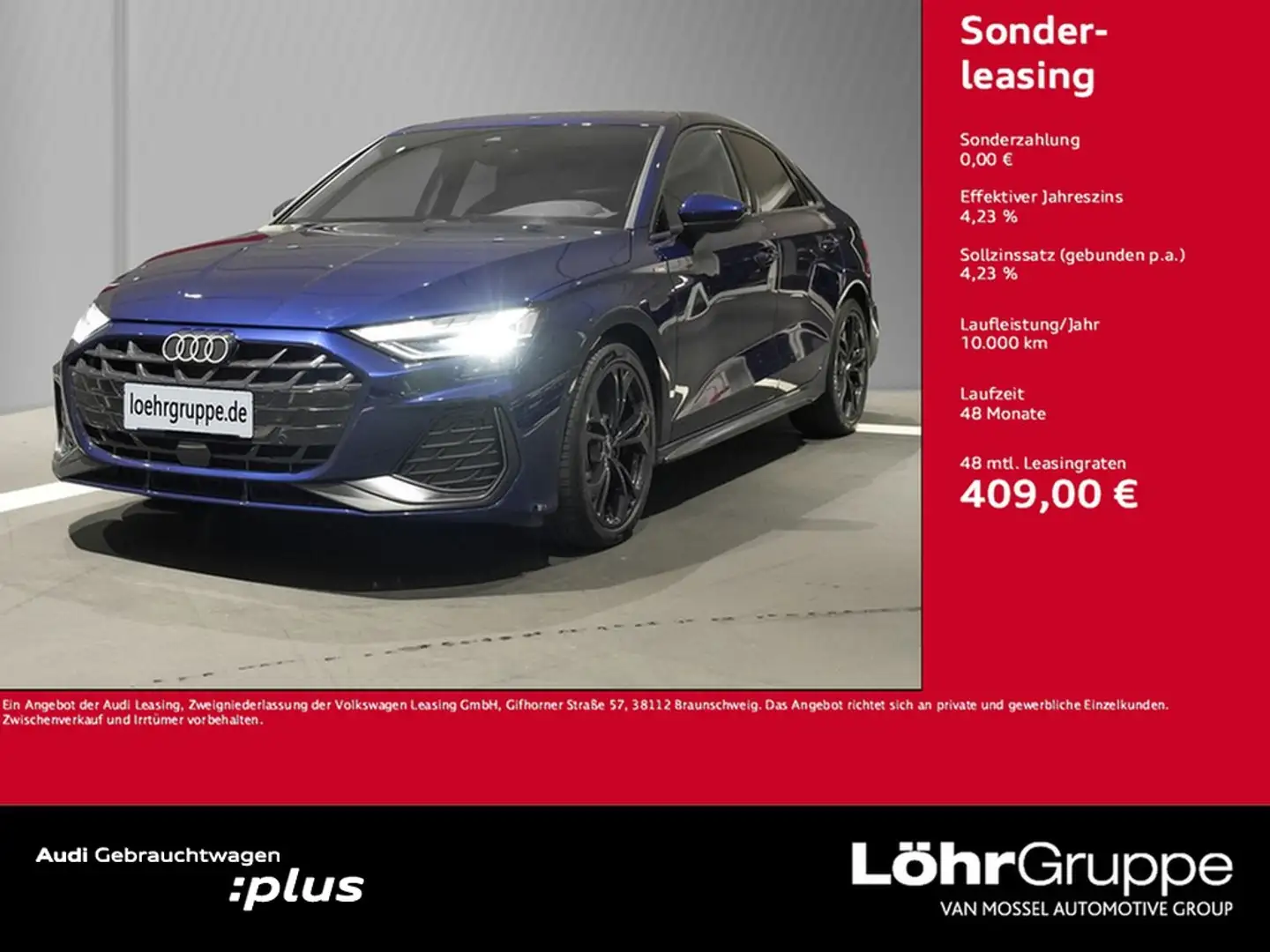 Audi A3 Limousine 30 TFSI S line Kamera SONOS AHK ACC Blau - 1