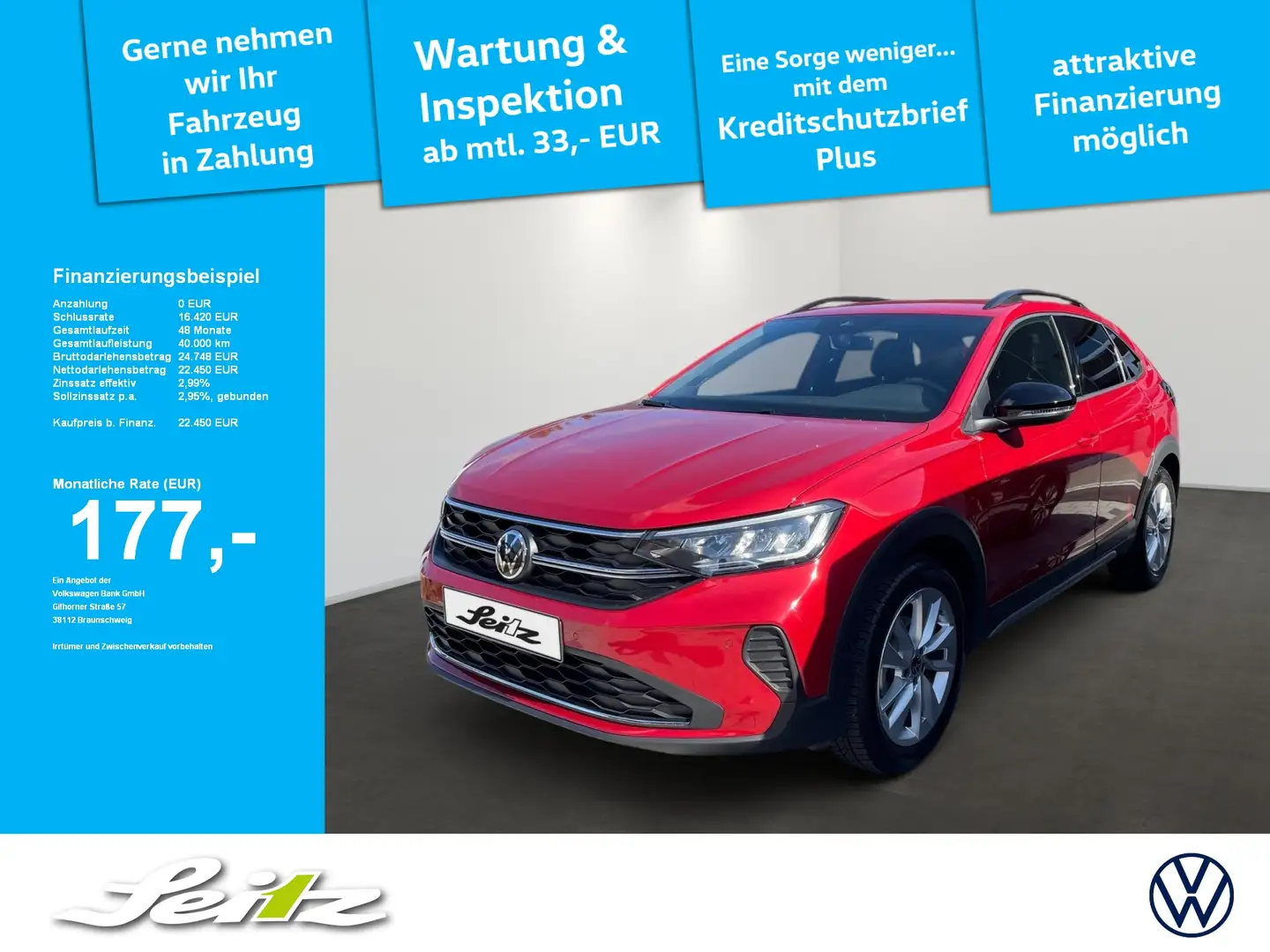 Volkswagen Taigo 1.0 TSI Goal *LED*PDC*NAVI*SITZH* Rouge - 1