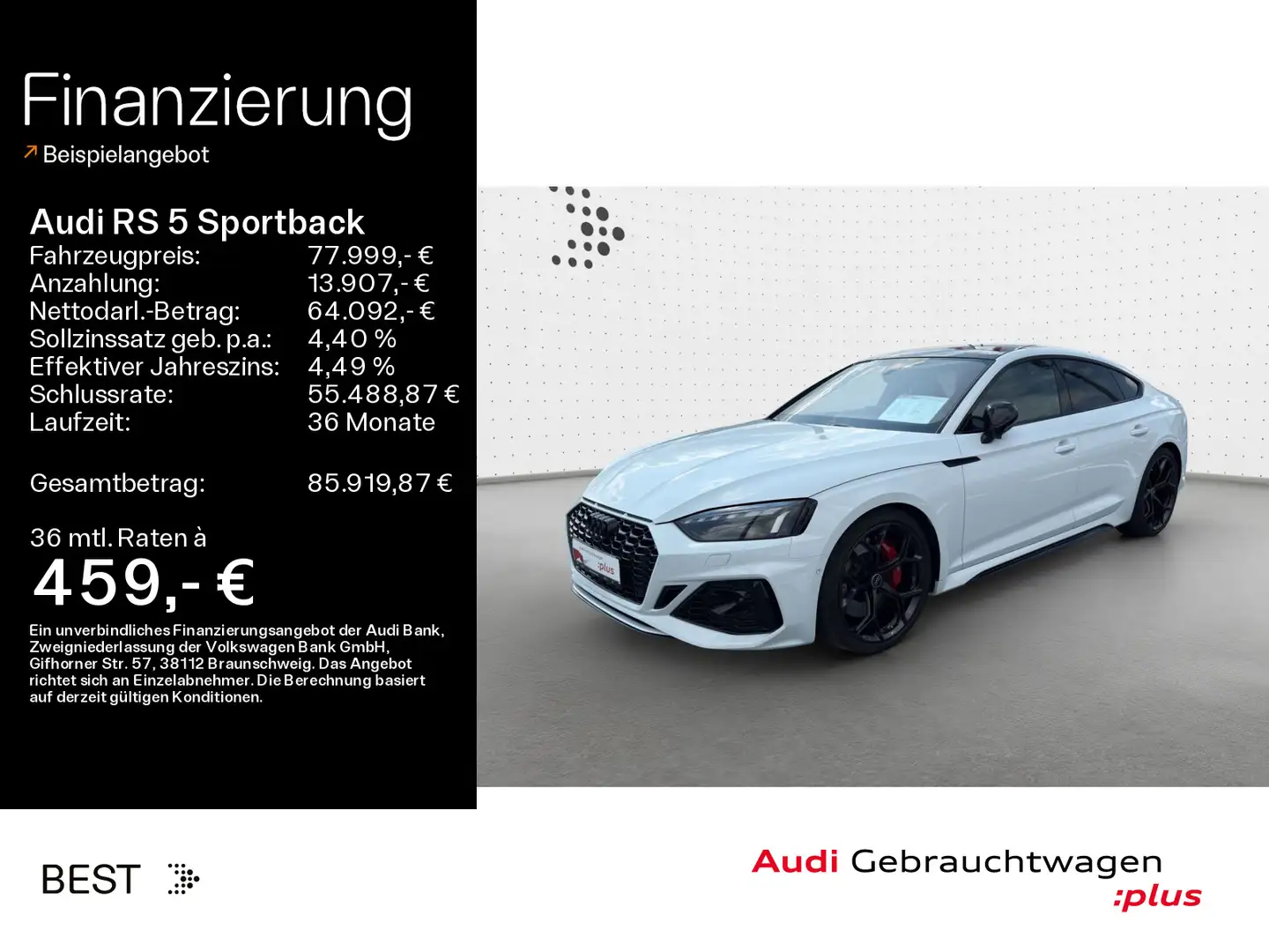 Audi RS5 *NAVI-PLUS*HUD*B&O*LASER*290KM/H*O Weiß - 1