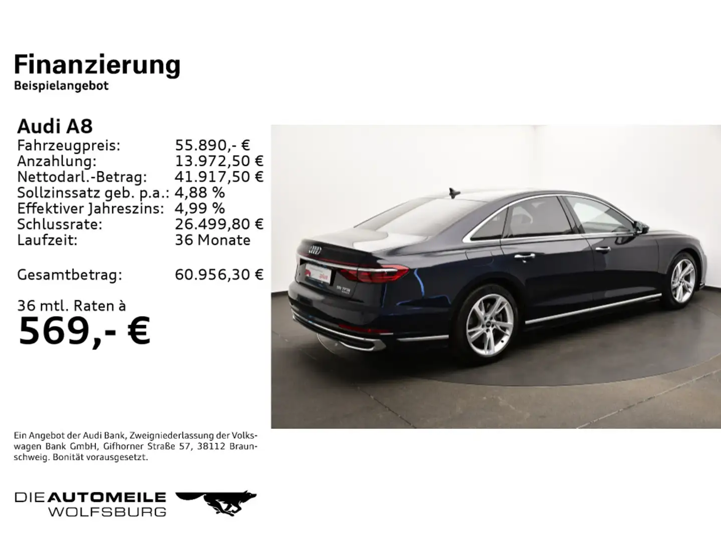 Audi A8 3.0TFSI Tiptronic quattro Standhzg/Pano/Acc Blau - 2