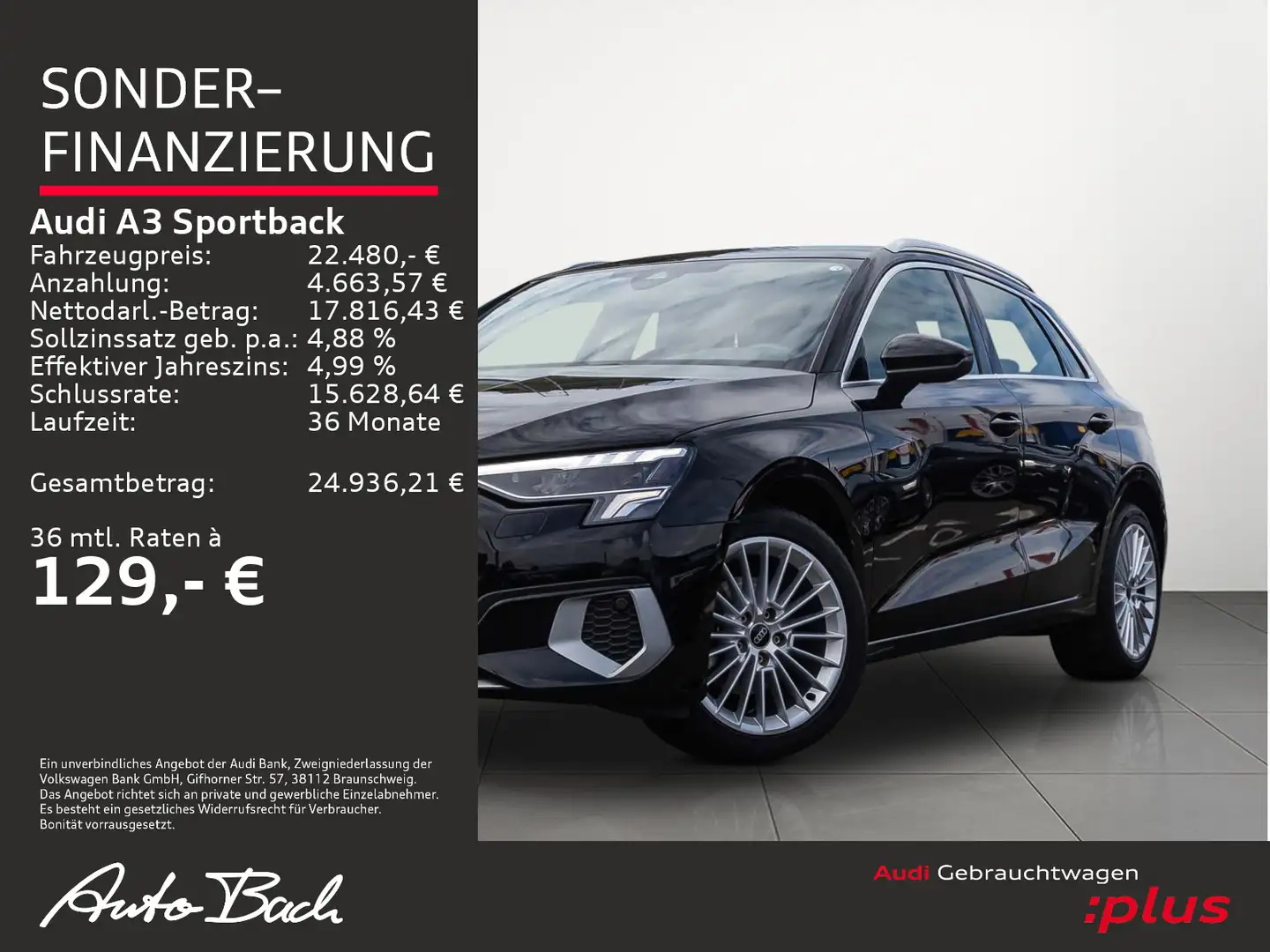 Audi A3 Advanced 30TFSI Navi EPH Sitzhzg Vi Schwarz - 2