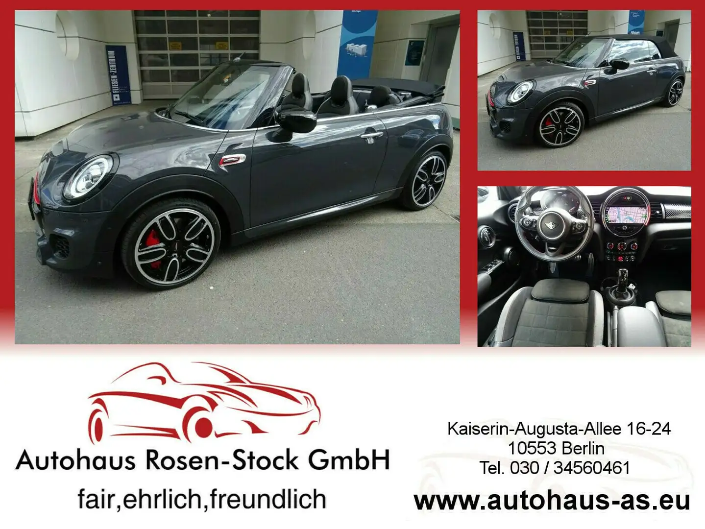 MINI John Cooper Works Cabrio Autom,Leder,ACC,Harman Kardon Сірий - 1