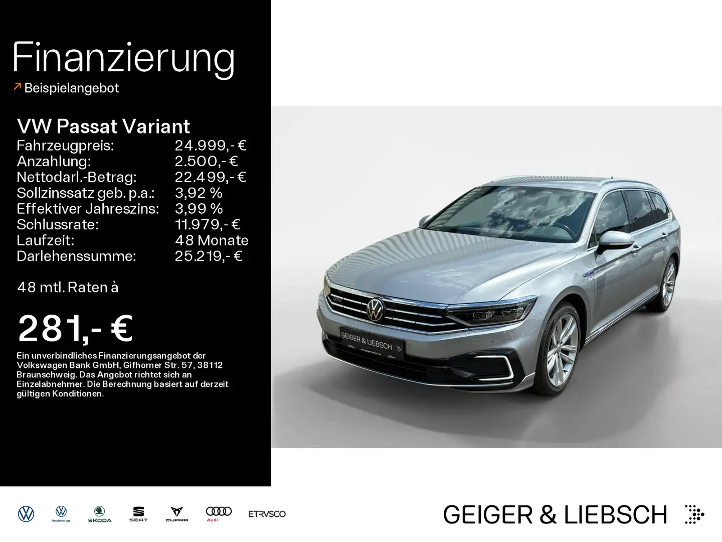 Volkswagen Passat Variant 1.4 eHybrid DSG GTE*IQ.LIGHT*STHZ Silber - 1