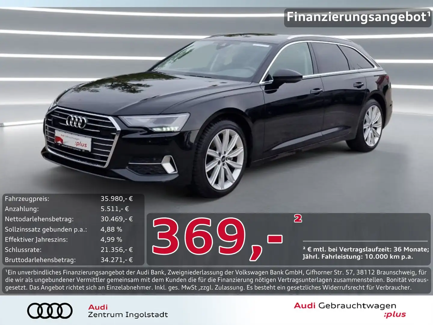 Audi A6 Avant 40 TDI qu ACC virtual Leder 19" Sport Schwarz - 1