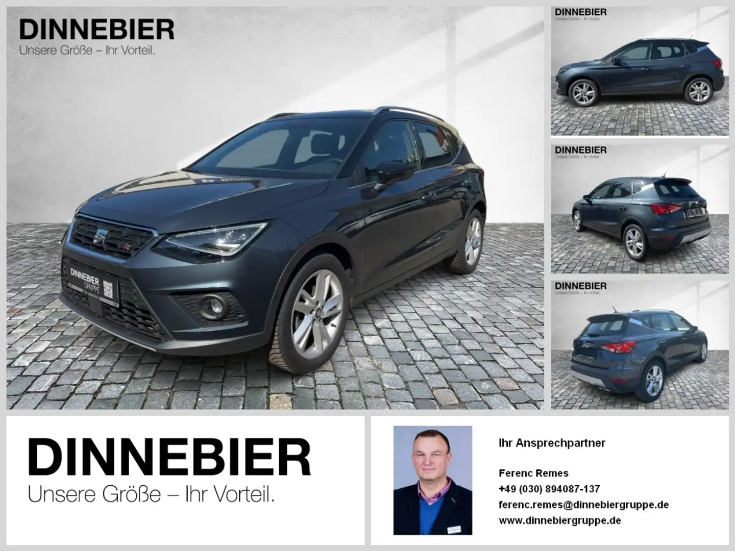 SEAT Arona 1.5 TSI FR LED+Kamera+Navi+Allwetter Gris - 1