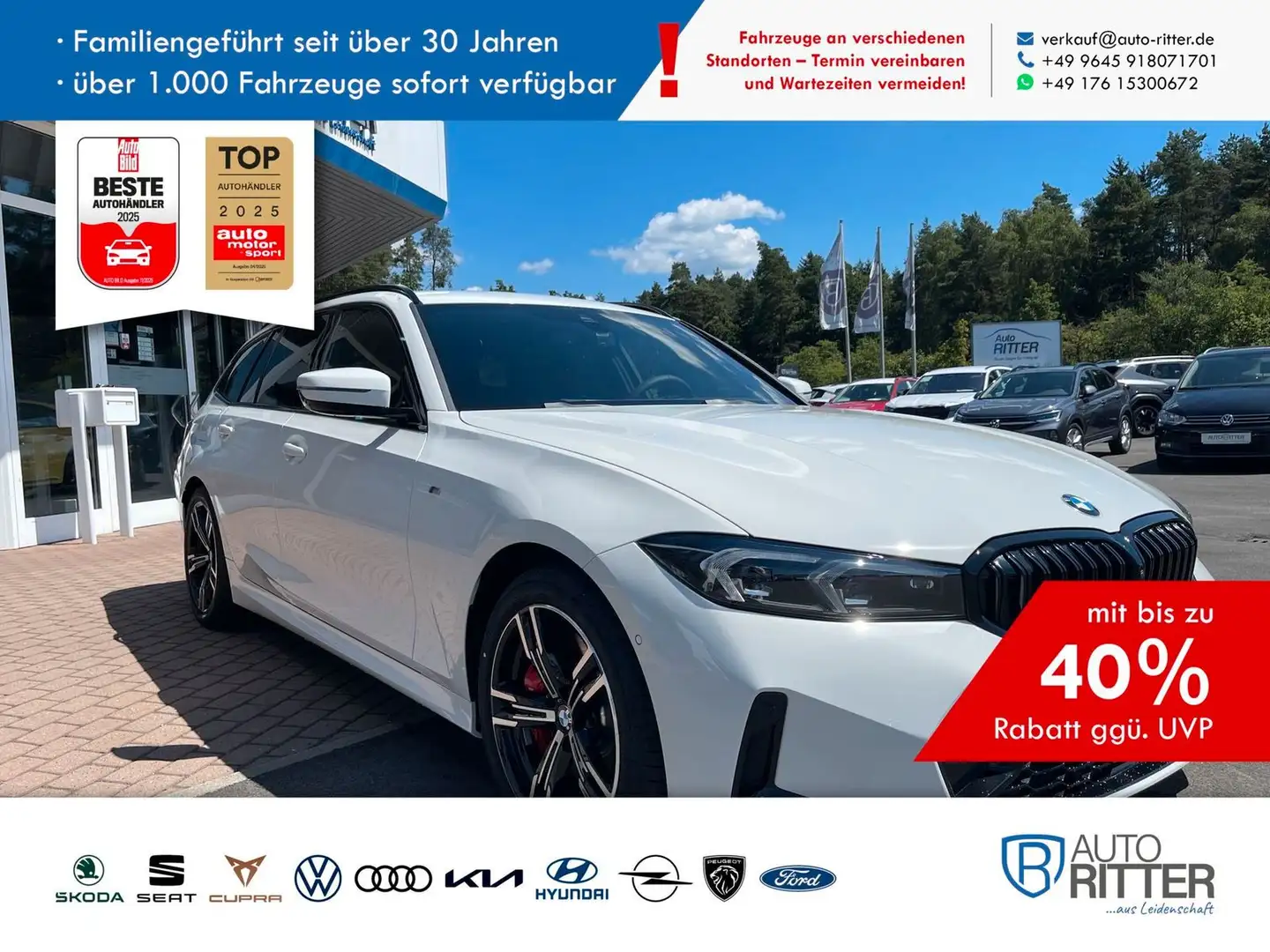 BMW 320 Touring d M Sport PRO ACC+AHK Weiß - 1