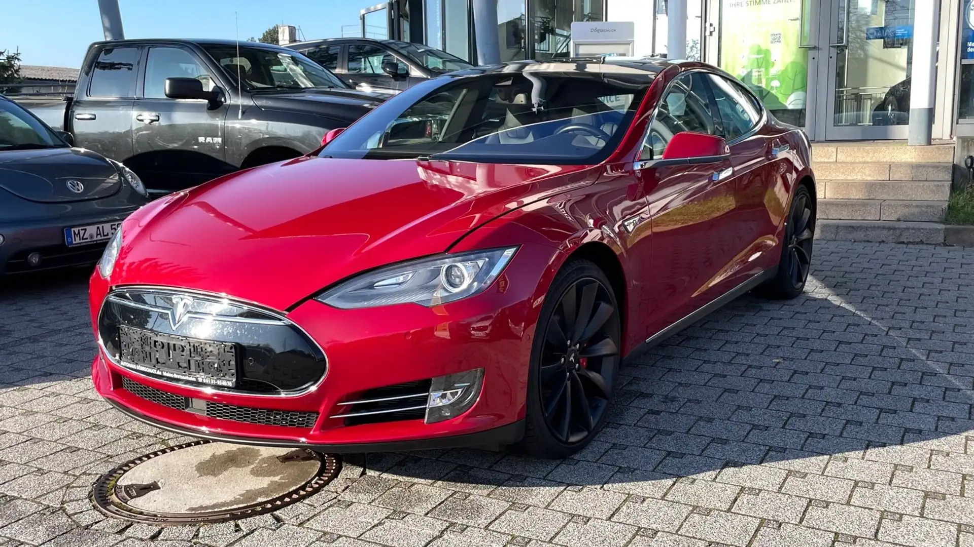 Tesla Model S P90D MwSt. - TÜV NEU - Ludicrous FreeSUC Kırmızı - 1