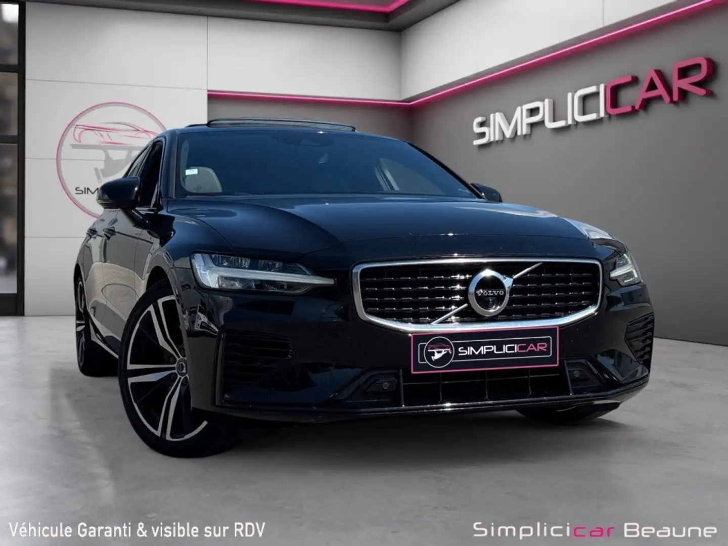 Volvo S60 S6O T8 Twin Engine 303 %2B 87 ch Geartronic 8 R-De Noir - 1