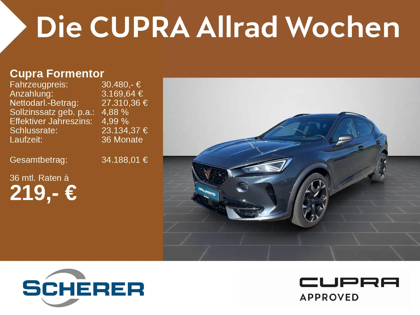 CUPRA Formentor VZ 2,0TSI 4Drive ACC KAM LED SHZ NAVI Grau - 1