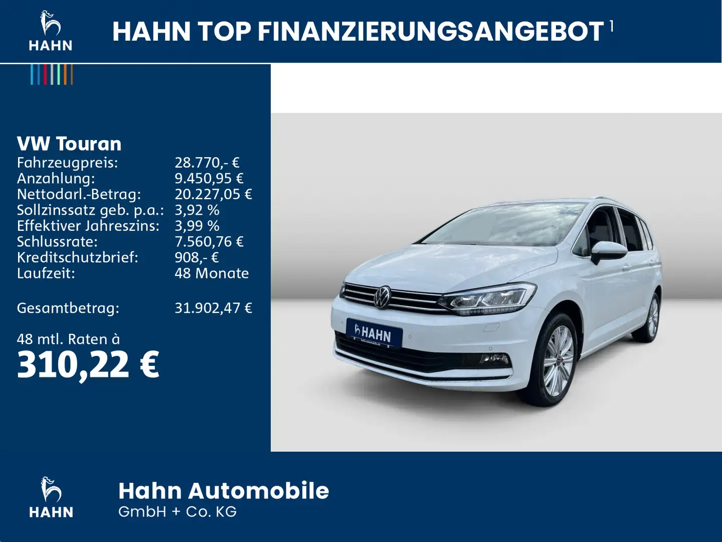 Volkswagen Touran 1.5TSI Highline AHK Cam LED Navi Sitzheiz Weiß - 2