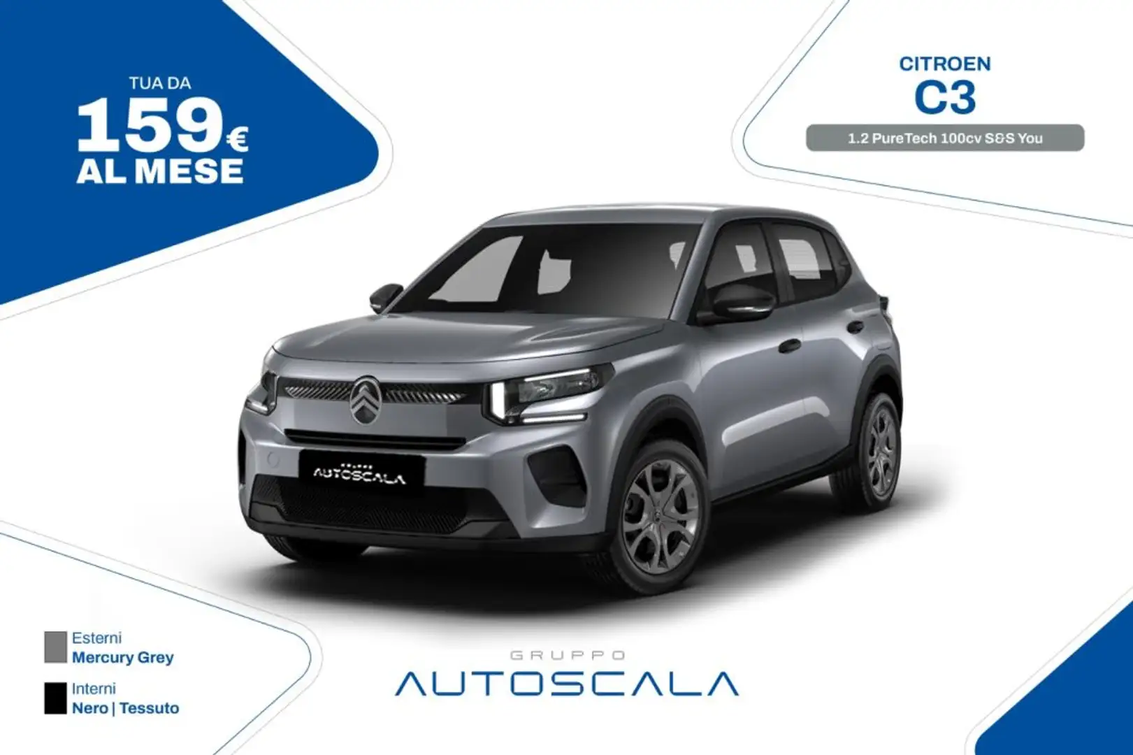 Citroen C3 1.2 PureTech 100cv S&S You Grigio - 1