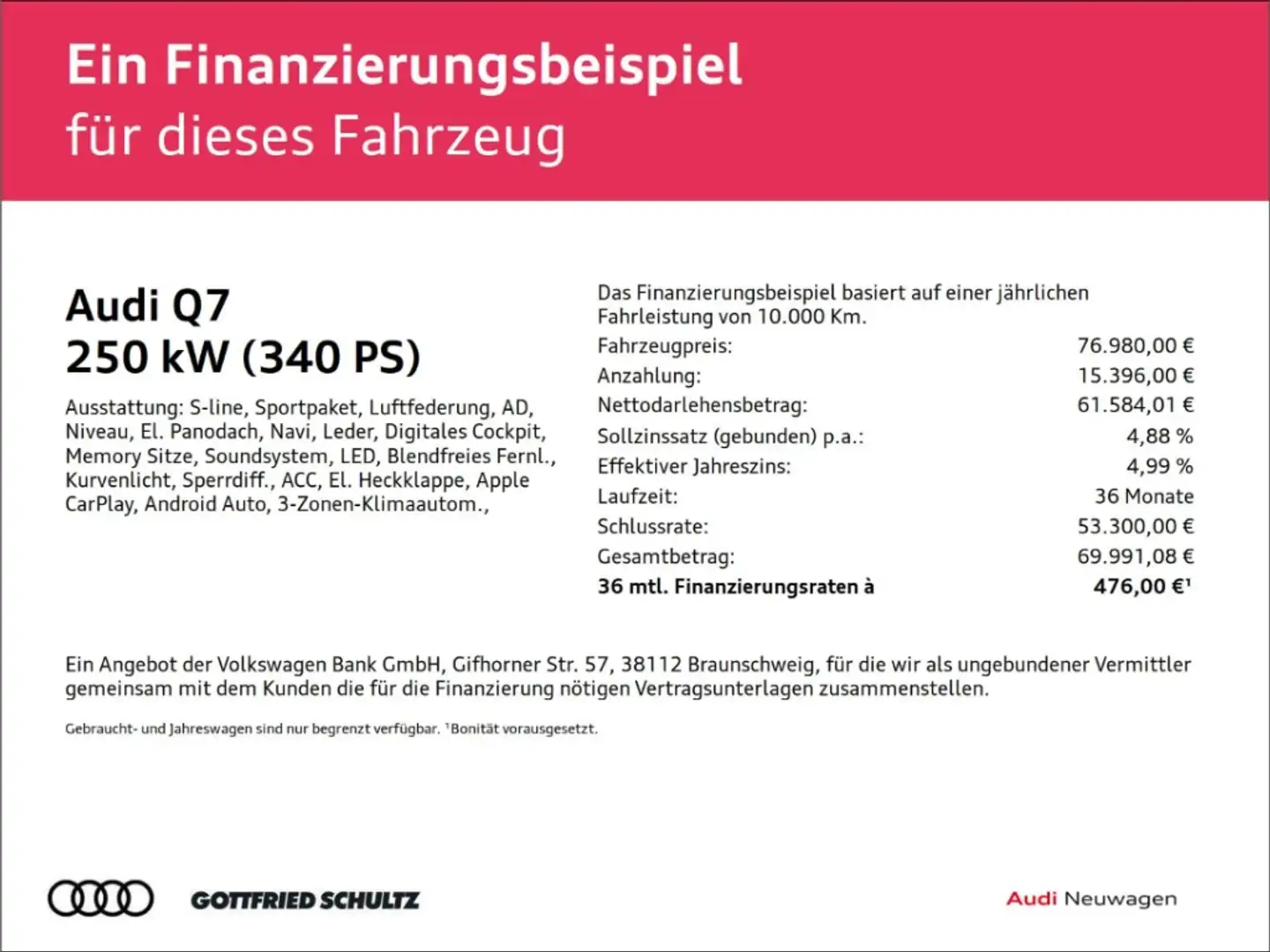 Audi Q7 55 TFSIe Quattro Allradlenkung Matrix uvm 0 5% Ver Grau - 2