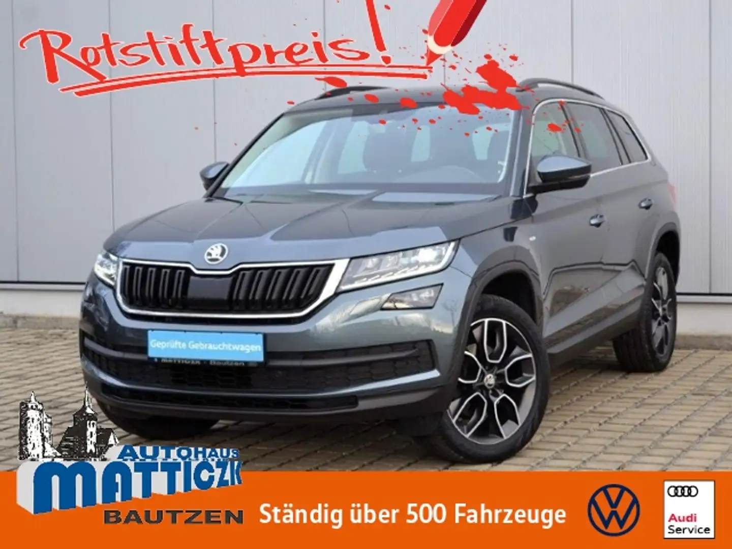 Skoda Kodiaq 2.0 TDI DSG Soleil STAND-HZ/LED/19-ZOLL/NAVI/LEDE Grau - 1