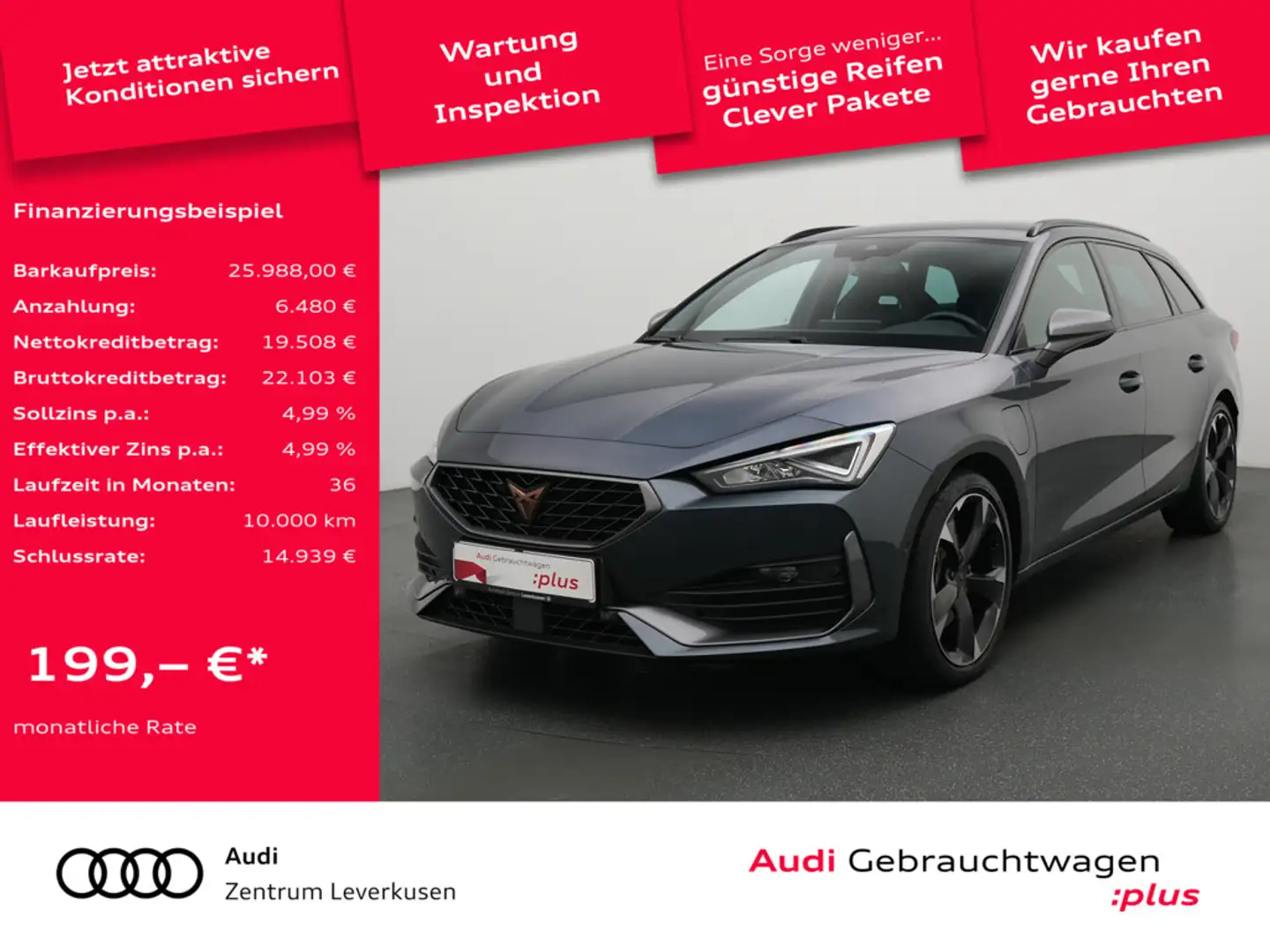 CUPRA Leon ST e-HYBRID PDC SHZ AHK NAVI KAM ACC LED Schwarz - 1