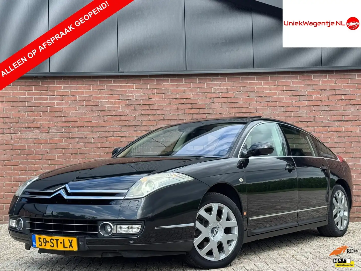 Citroen C6 3.0 V6 Exclusive | NL-AUTO! | LEDER! | SCHUIFDAK! Zwart - 1