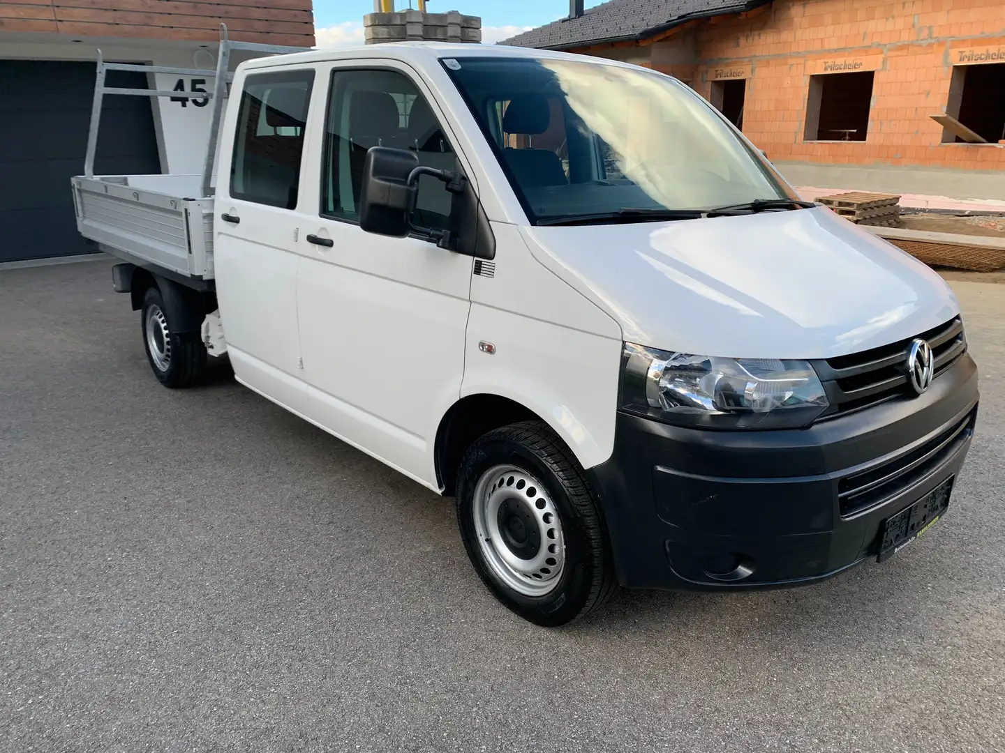 Volkswagen T5 Transporter Doka-Pritsche,Pickerl+Service Neu Weiß - 2