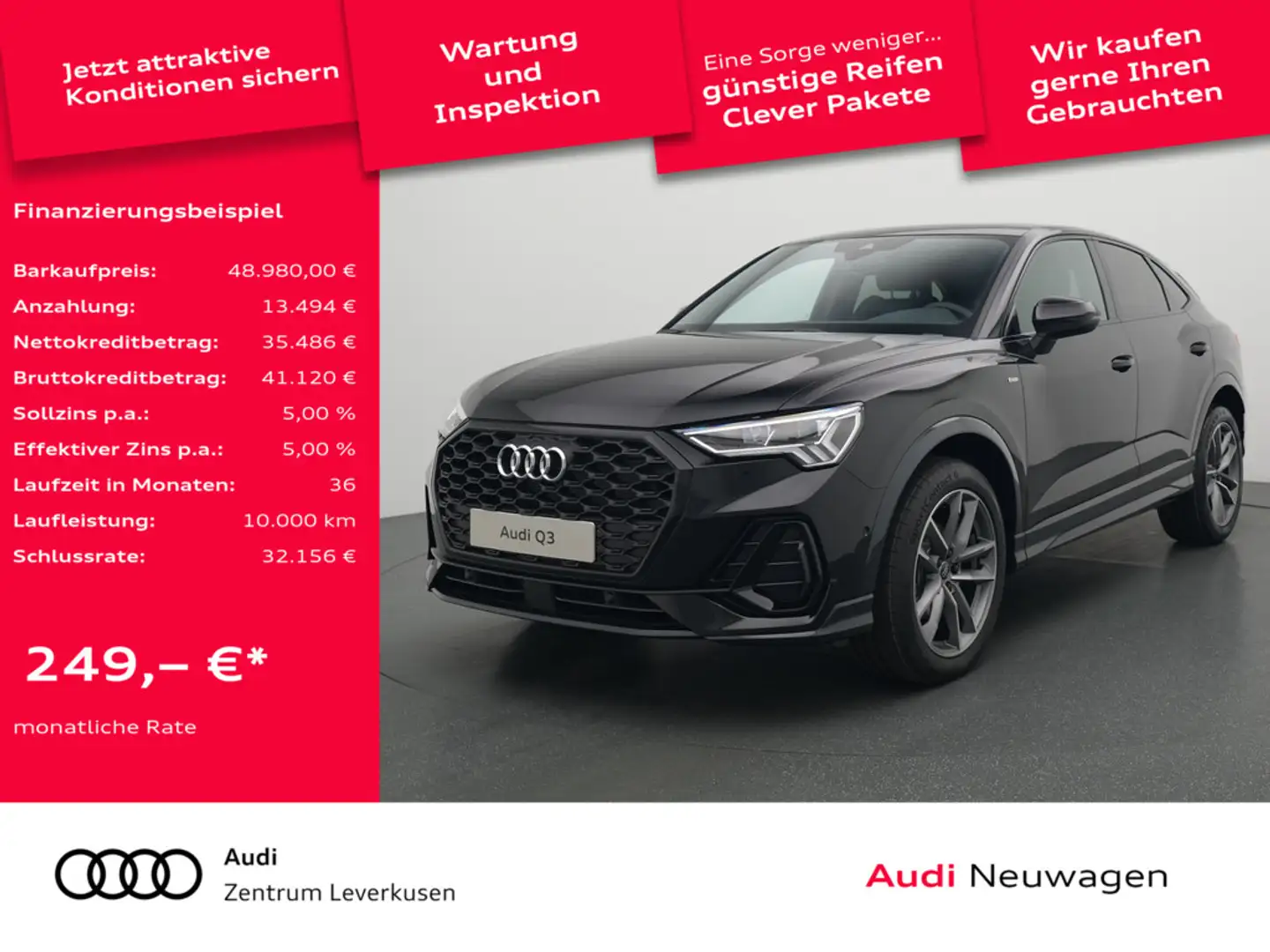 Audi Q3 Sportback TFSI S line NAVI VIRT SHZ PDC KLIMA Grau - 1