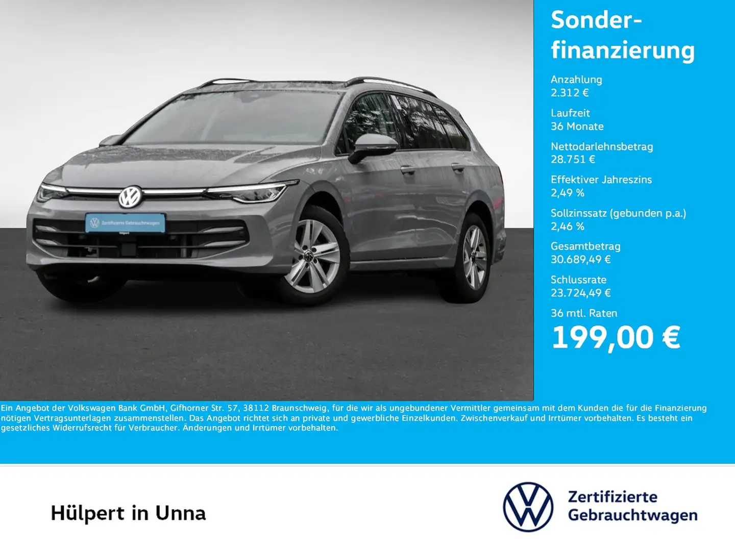 Volkswagen Golf Variant VIII 2.0 LIFE FACELIFT PANO CAM NAVI Gris - 1