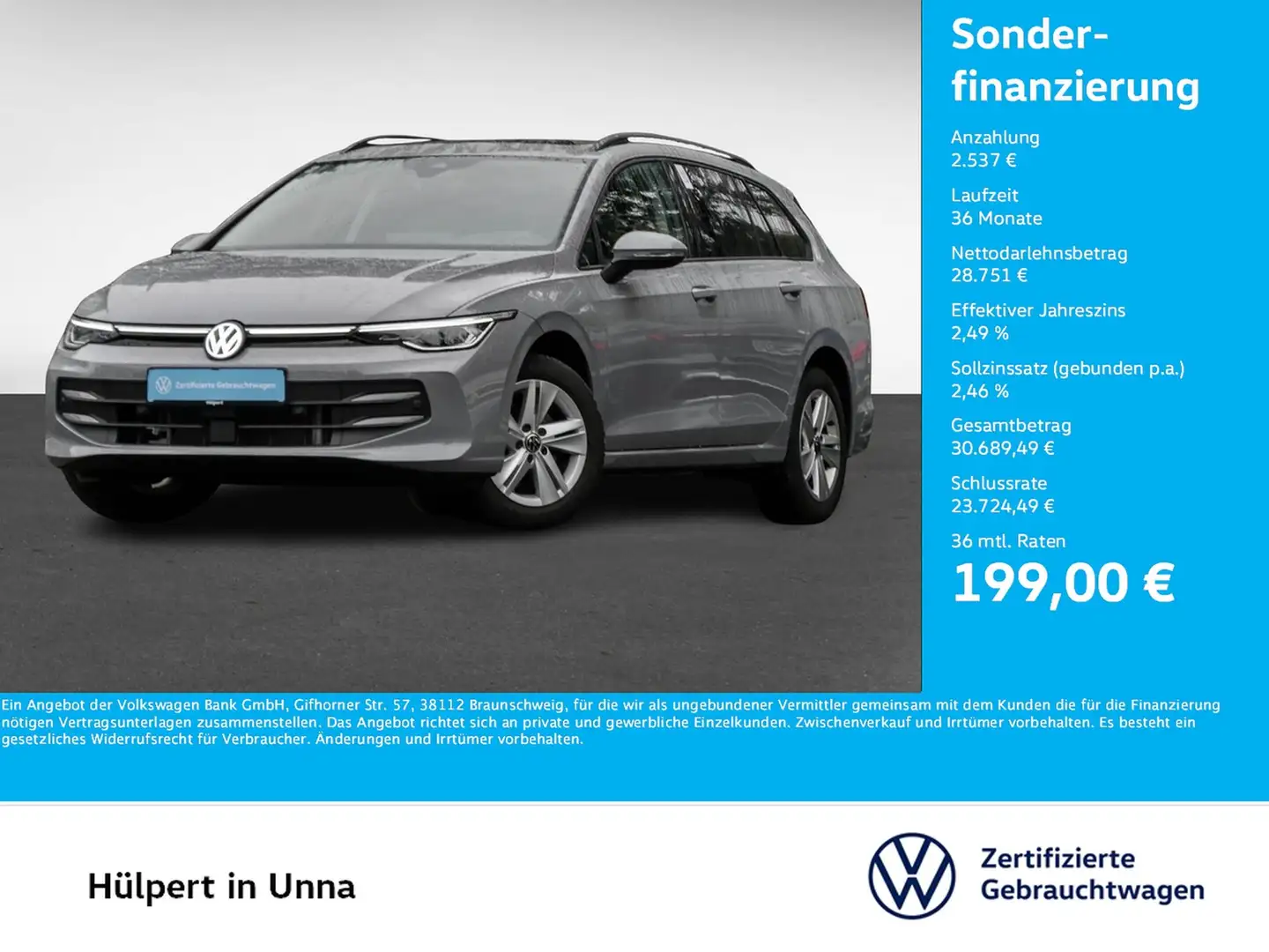 Volkswagen Golf Variant VIII 2.0 LIFE FACELIFT PANO CAM NAVI Grijs - 1