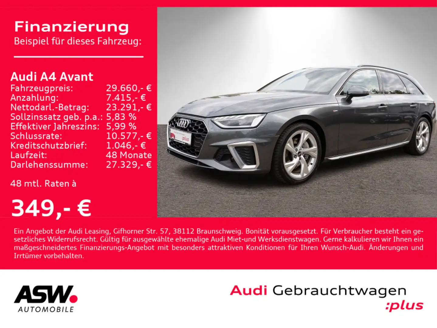Audi A4 S line 40TDI Stronic LED Navi PDC Pano Gris - 1