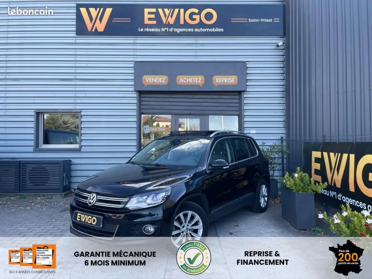 Volkswagen Tiguan 2.0 TDI 140ch Carat Toit Ouvrant Sièges chauffants électriques Noir - 1