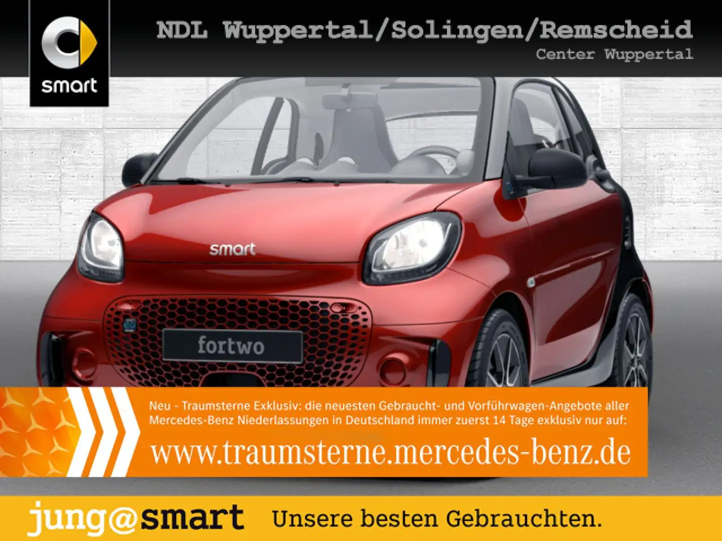 smart forTwo EQ 60kWed passion SHZ Pano PDC+Kamera Navi Rood - 1