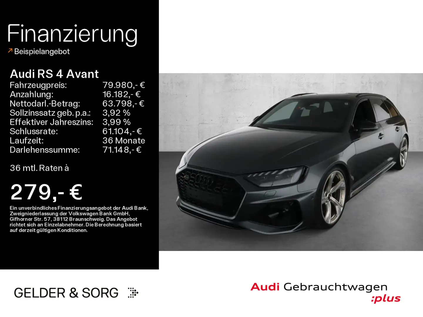 Audi RS4 AHK*Matrix*Pano*HuD*B&O*360° Grijs - 1