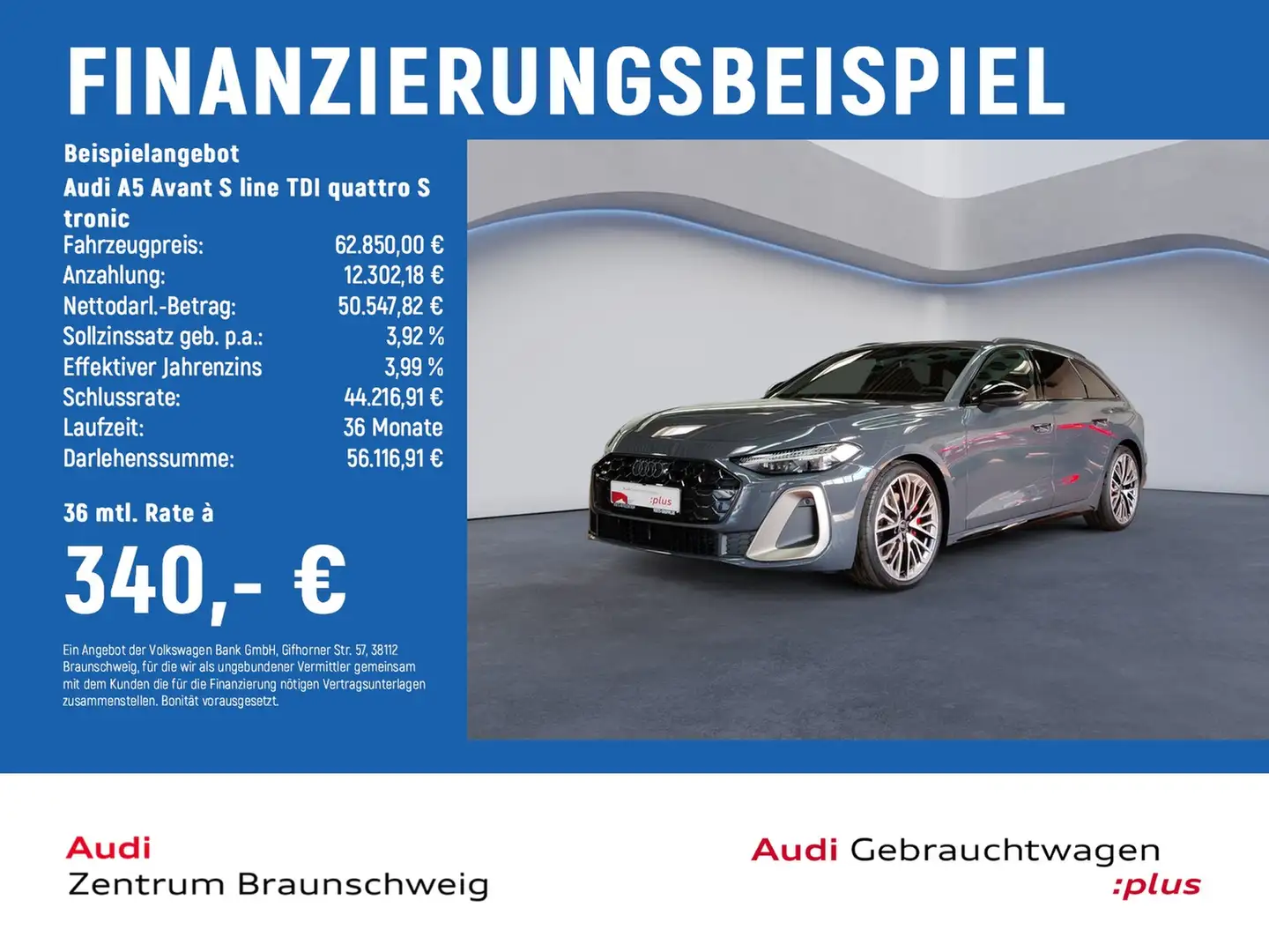 Audi A5 Avant S line TDI quattro S tronic HuD+MATRIX-LE... Сірий - 2