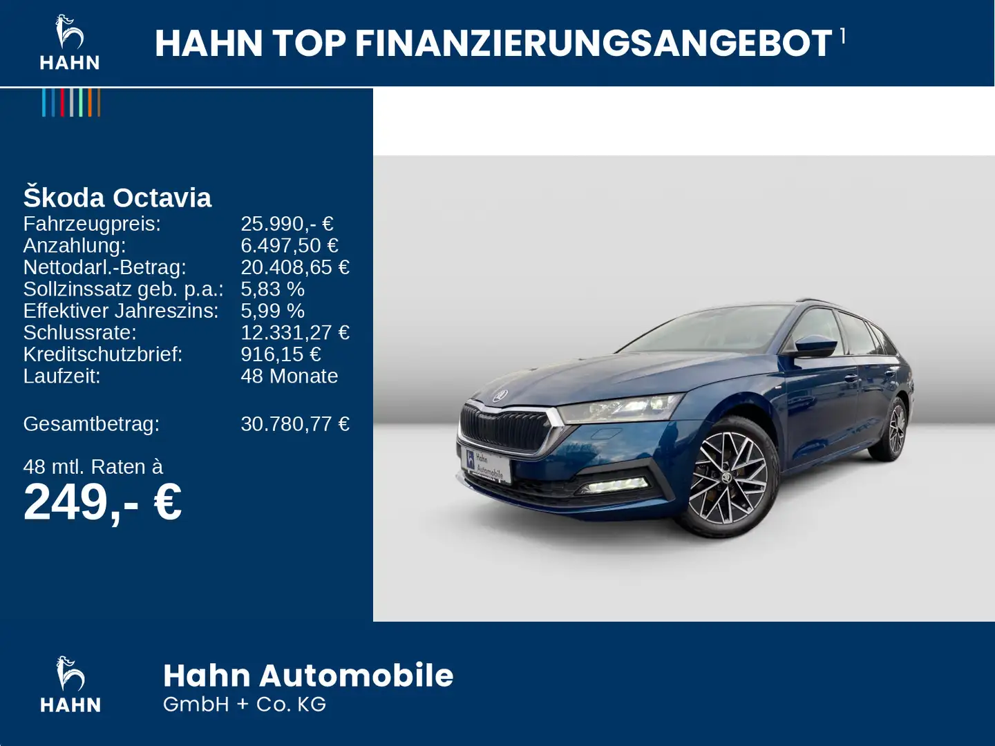 Skoda Octavia Combi 1.5 TSI ACT e-TEC Clever ACC Navi Blau - 2
