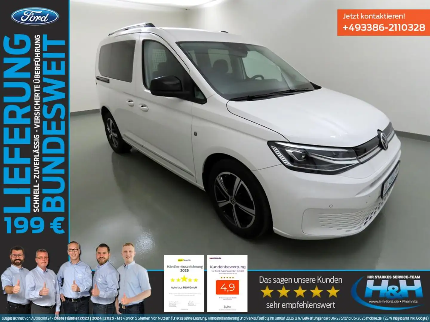 Volkswagen Caddy 2.0 TDI Style LED+ACC+AHK White - 1