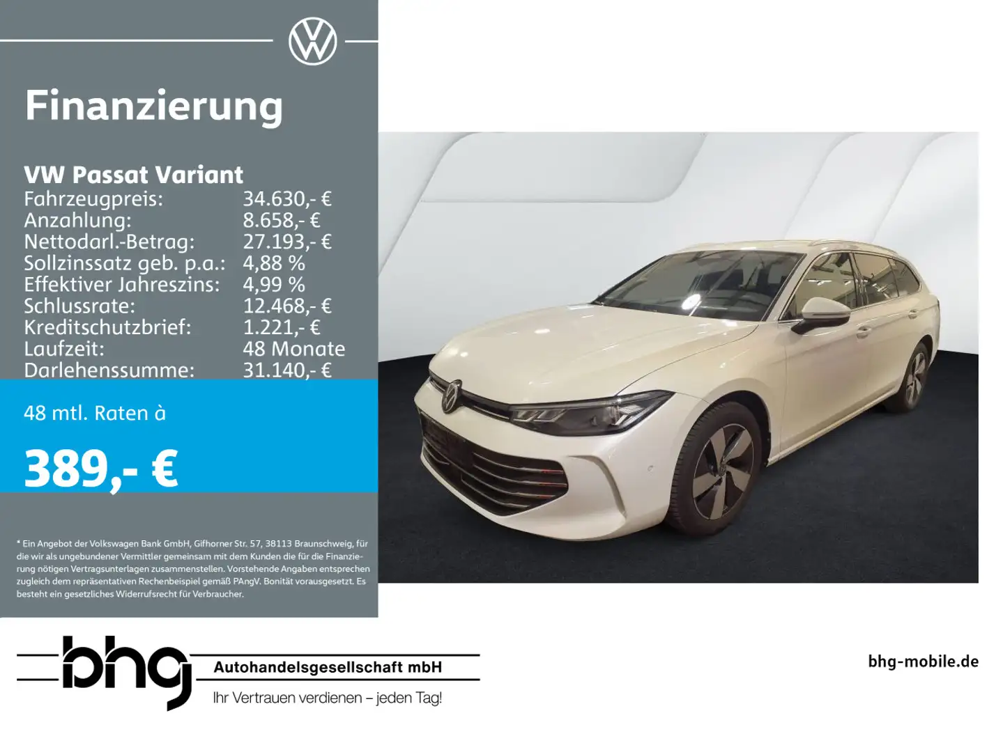 Volkswagen Passat Variant 1.5 e-TSI OPF DSG Business Weiß - 1