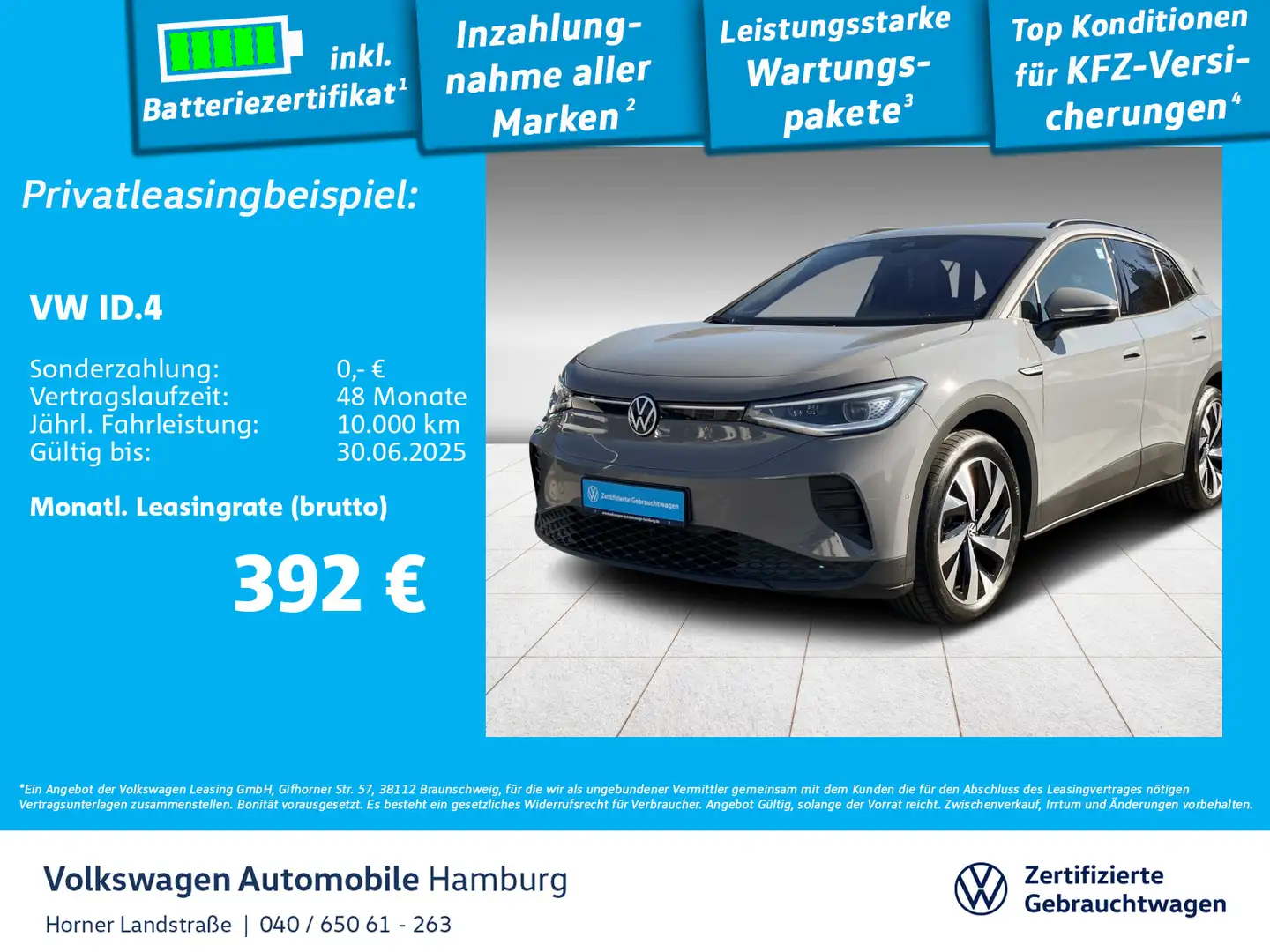 Volkswagen ID.4 Pro Performance AHK Navi Sitzheizung PDC Grau - 1