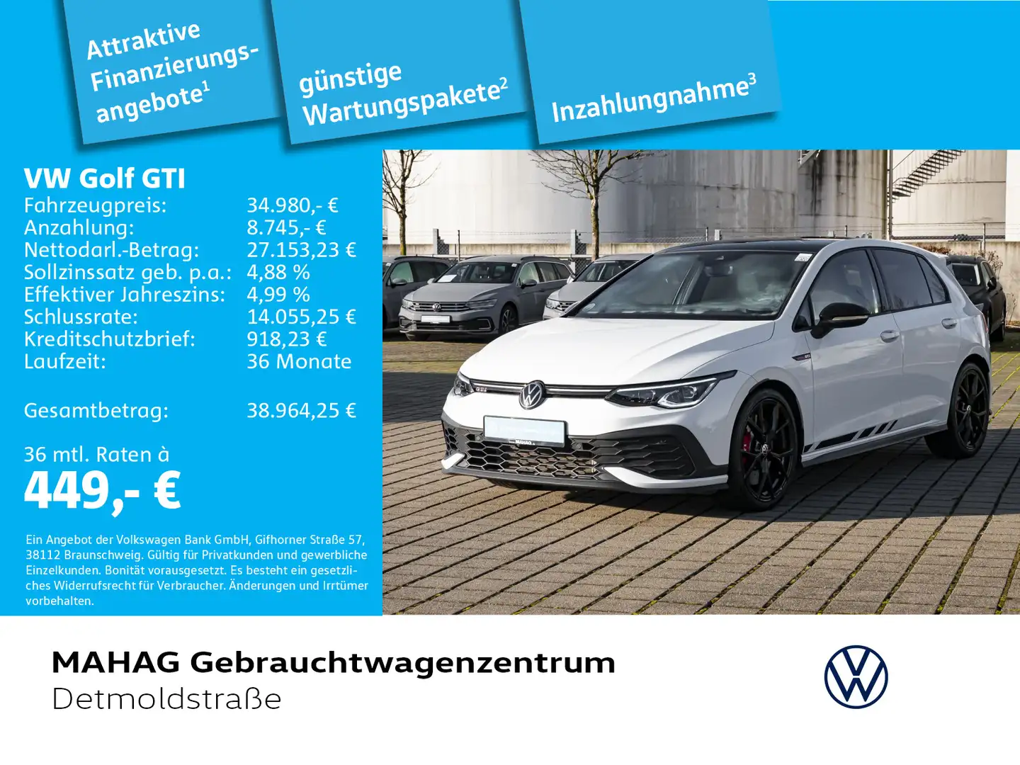 Volkswagen Golf GTI Golf VIII GTI Clubsport 2.0 TSI Leder Navi LED P Weiß - 1