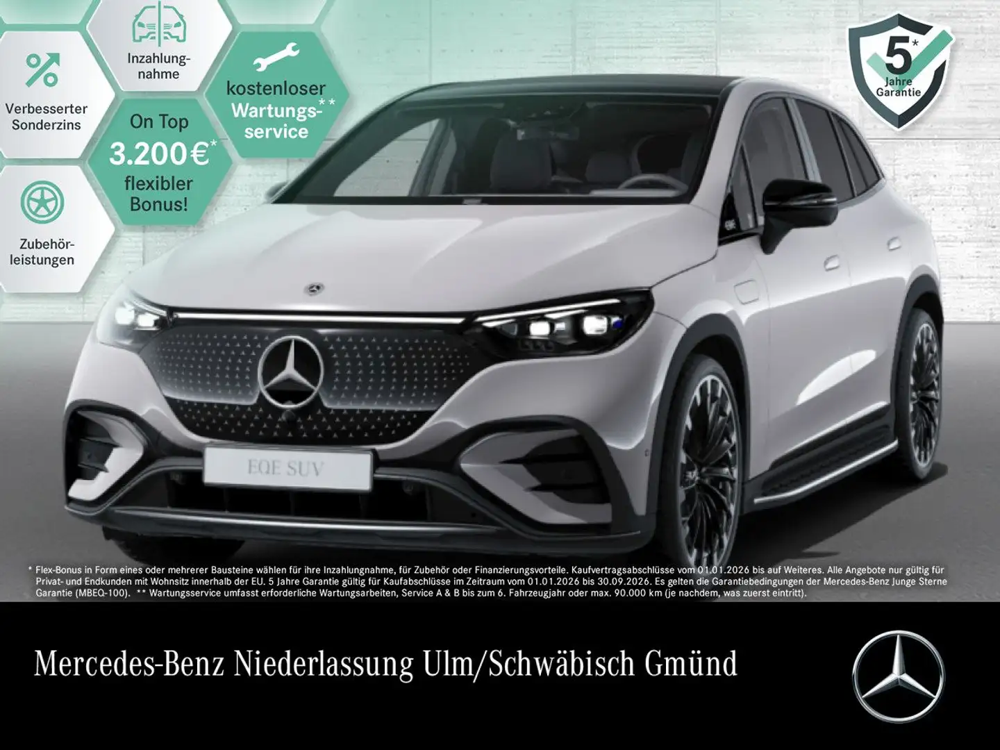 Mercedes-Benz EQE SUV EQE 350 AMG+NIGHT+PANO+360+AHK+BURMESTER+KEYLESS Grau - 1
