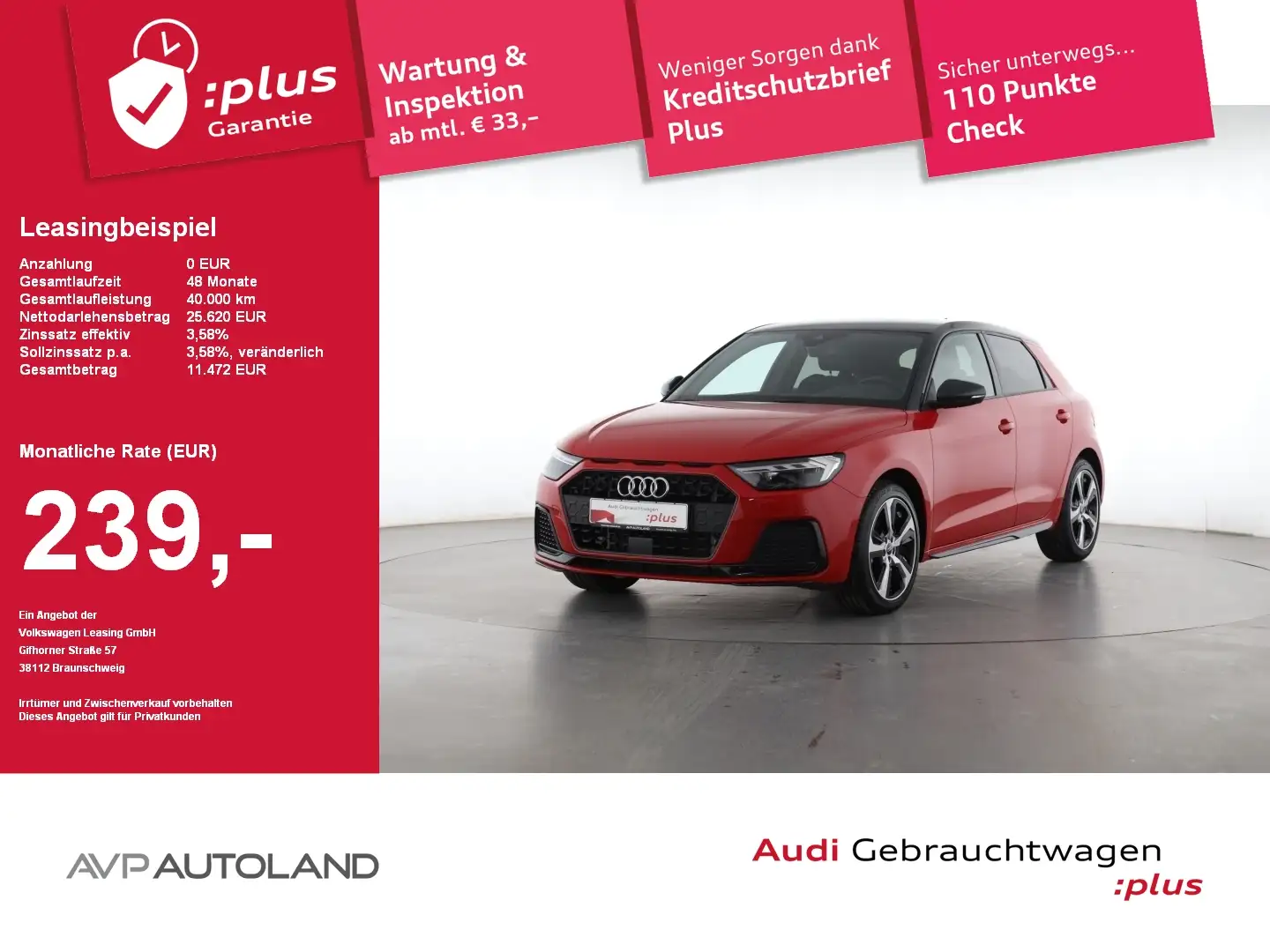 Audi A1 Sportback 25 TFSI S tronic advanced S line Rot - 1