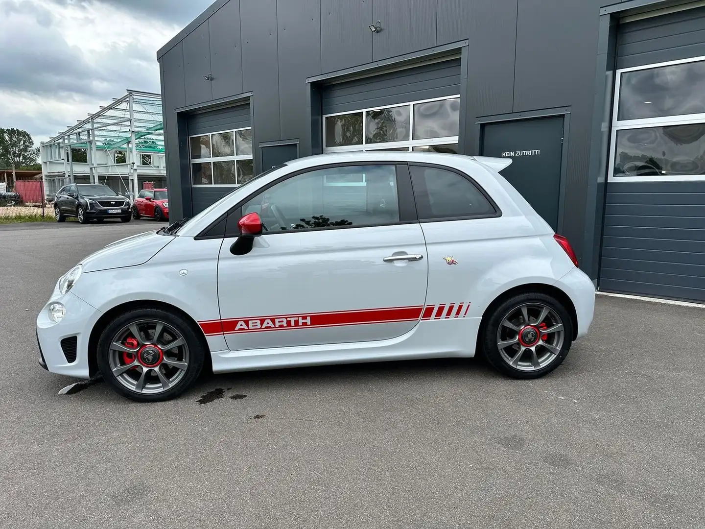 Abarth 500 595 SE AUTOMATIC BICOLOR ROTE GURTE ALCANTARA TOP Grau - 2