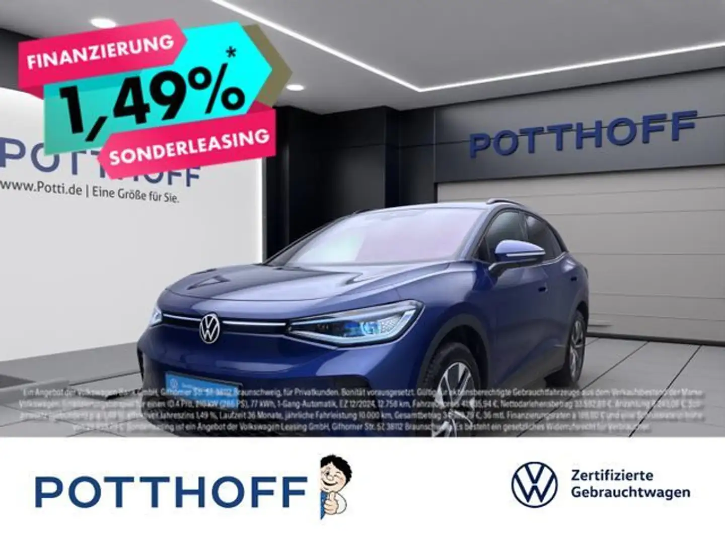 Volkswagen ID.4 PURE PERFORMANCE NAVI IQ.LIGHT ACC PDC Blau - 1
