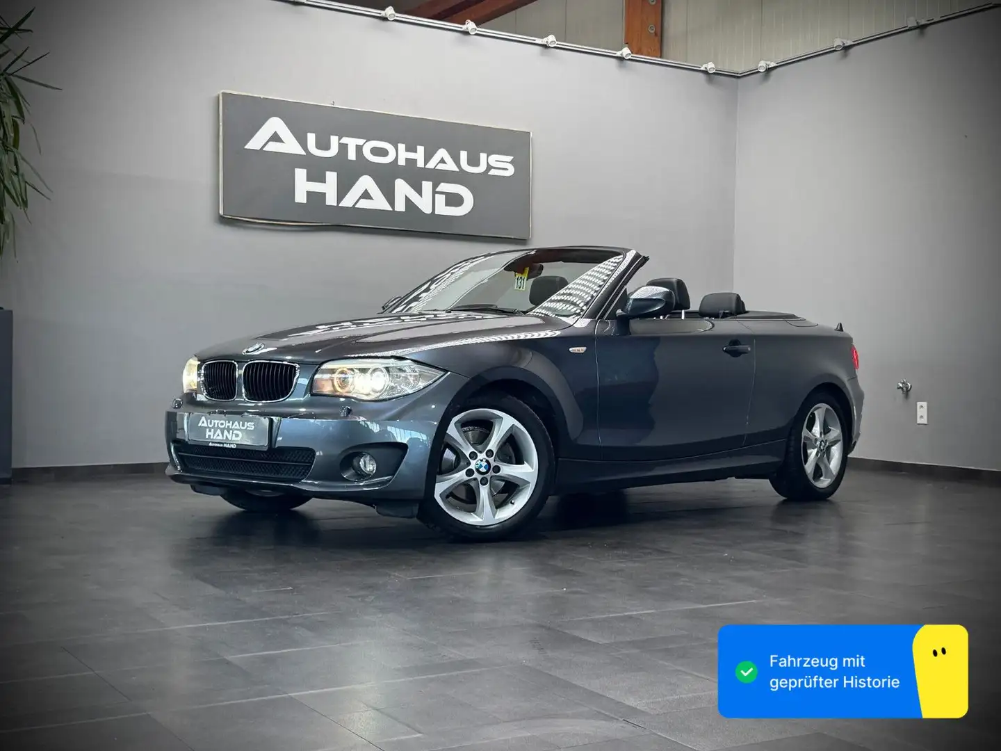 BMW 118 d*CABRIO*NAVI*PDC h.*SZH*VOLL-LEDER* Grau - 1