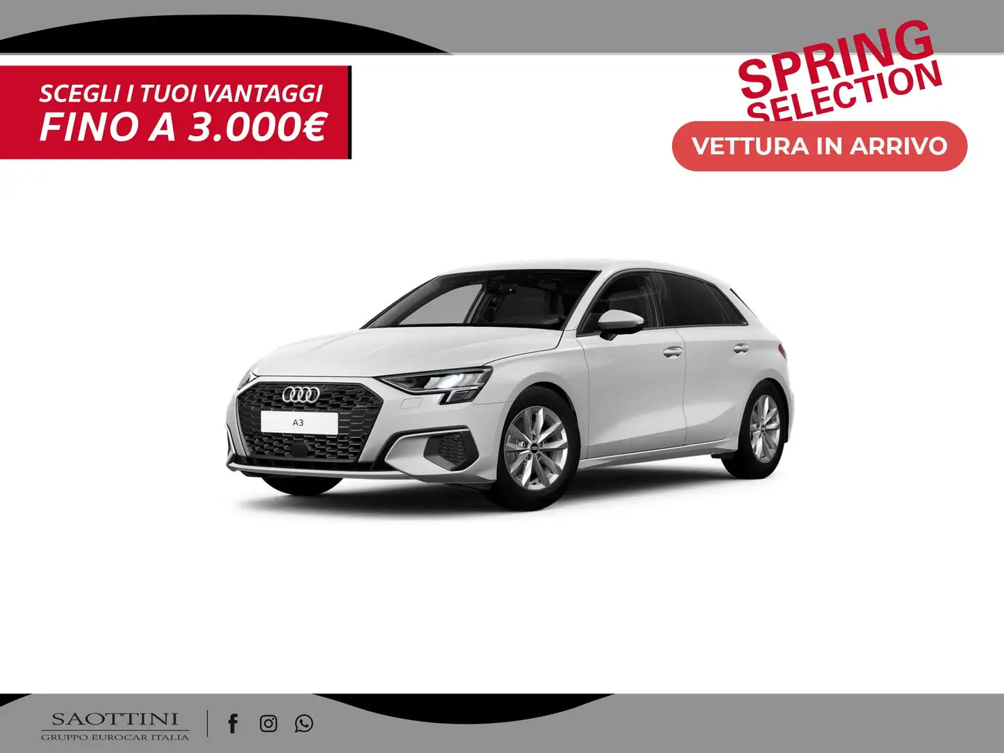Audi A3 Sportback 30 2.0 TDI Business S tronic Blanc - 1
