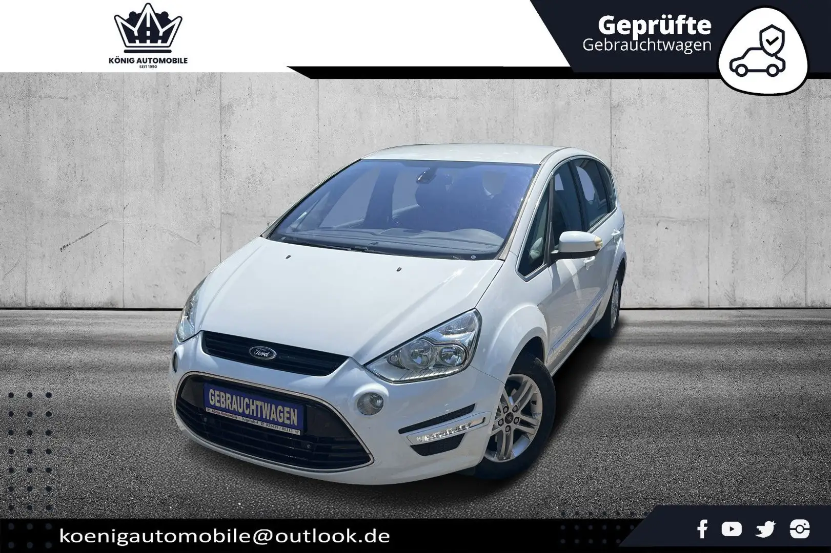 Ford S-Max 2.0 Ecoboost Aut. Titanium/ Navi / 7 Sitze Weiß - 1