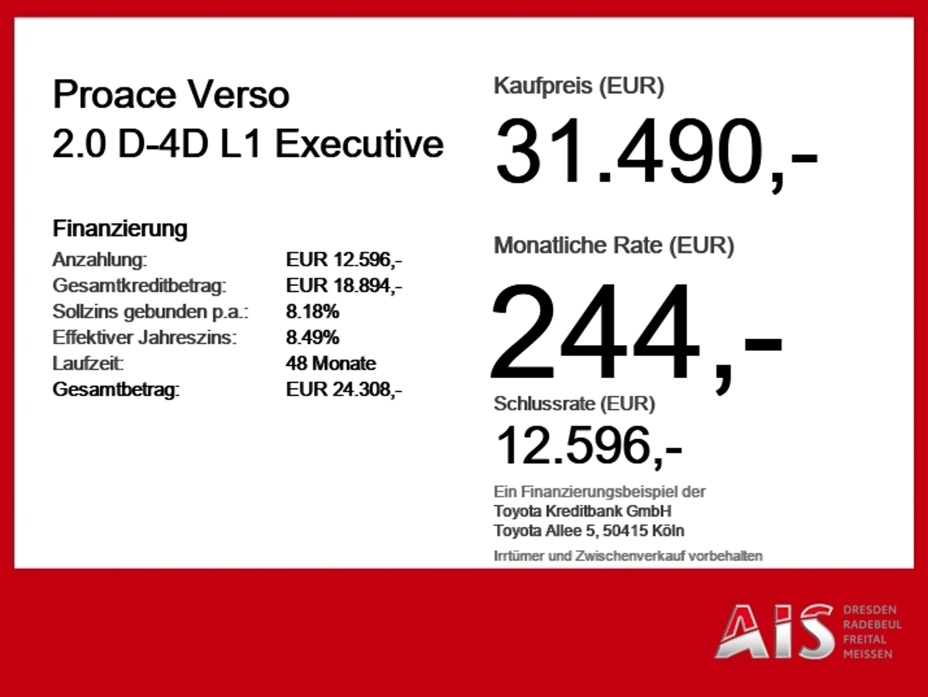Toyota Proace Verso 2.0 D-4D L1 Executive AHK*StandHz — photo 6