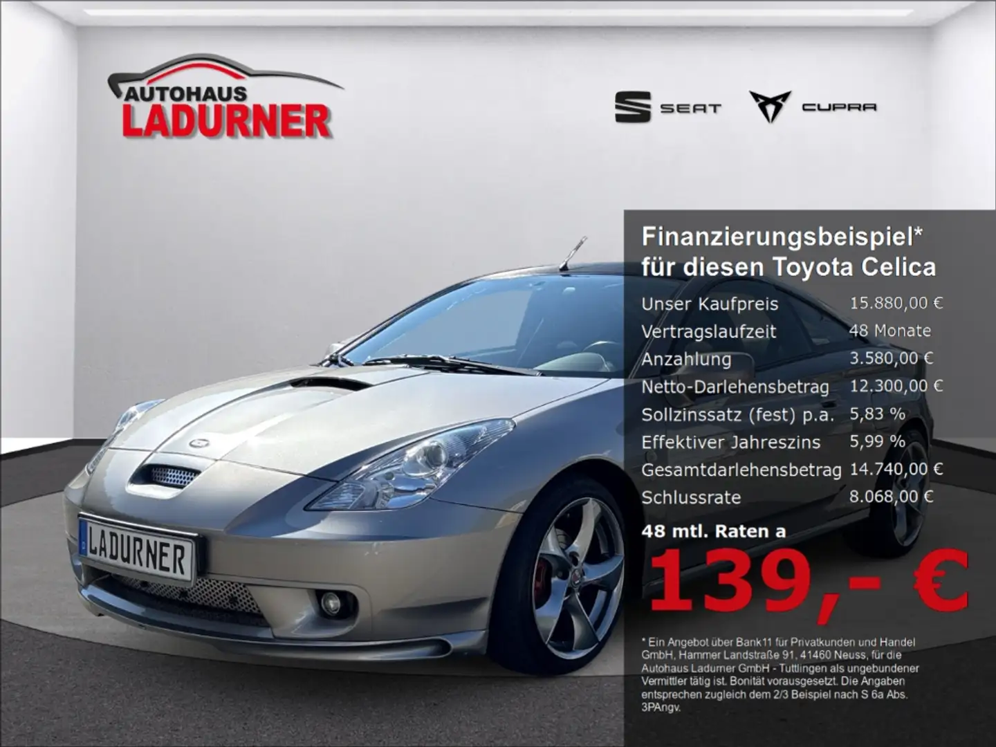 Toyota Celica 1.8 I-16V TS G-Kat *Klima + Sportpaket Szürke - 1