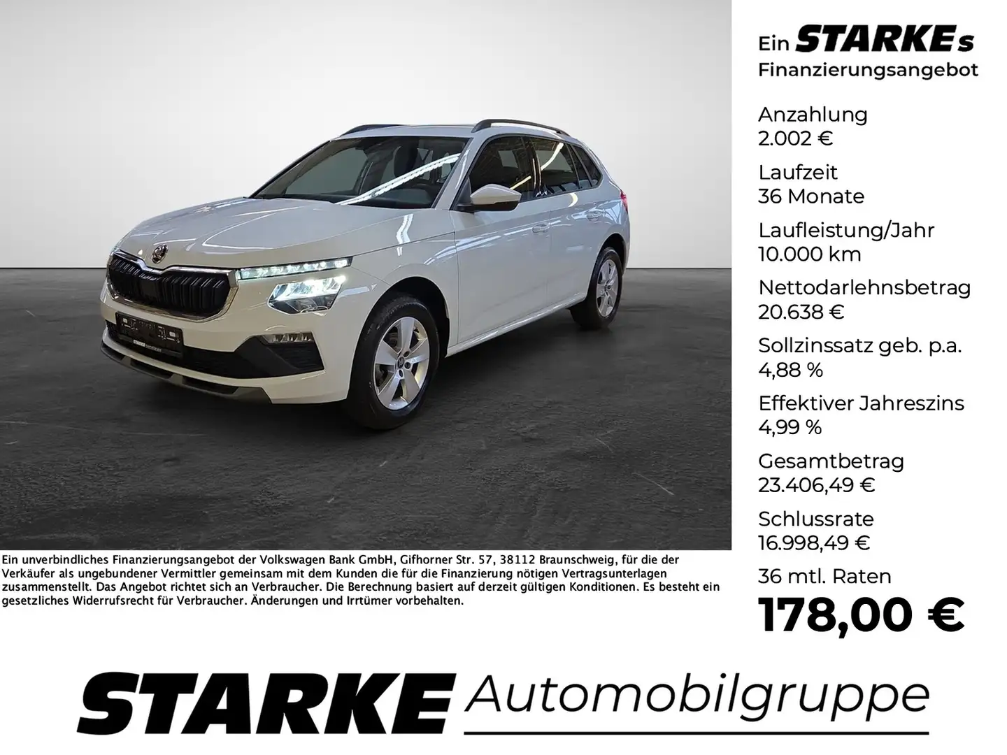 Skoda Kamiq 1.0 TSI DSG Selection LED Kamera ACC Klima Weiß - 1