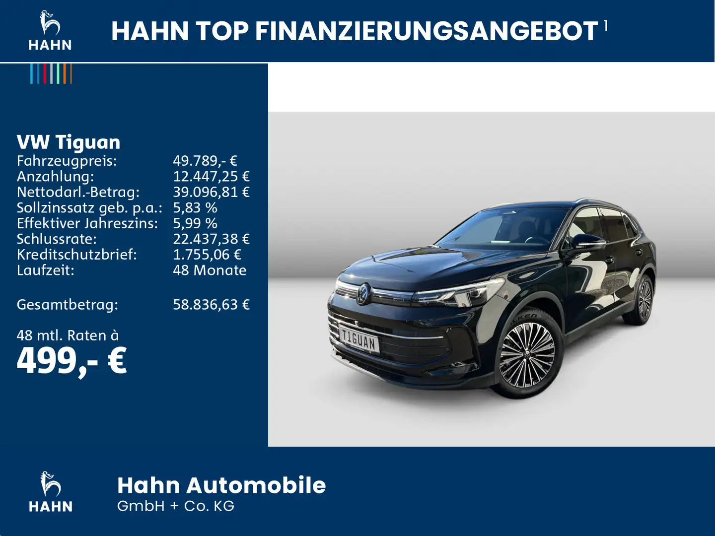 Volkswagen Tiguan GOAL 1,5eTSI DSG AHK NAV 360KAM EHECK ACC Noir - 2